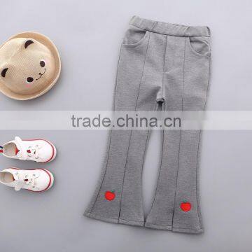 S33437W Baby Girls Flare Knitted Pants Bell Bottom Elastic Sport Pants photo-2