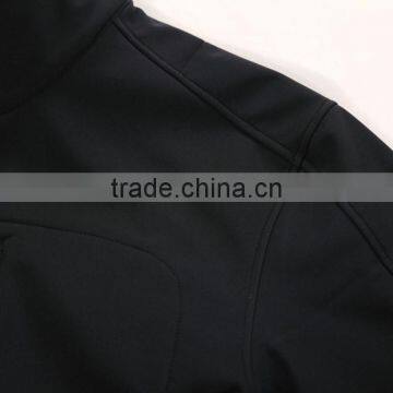 Zipper Custom Black Softshell Jacket Men Waterproof Taped