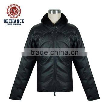 Mens Pu Padded Coat for Winter Outdoor Down Jacket photo-3