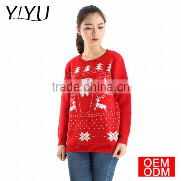 Custom Winter Casual Ladies Merry Jacquard Knitted Pattern Sweater for Christmas photo-4