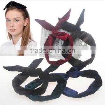 Fashion Women Velvet Headbands Rabbit Ears