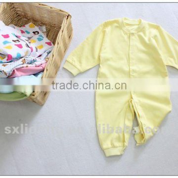 100% organic cotton fabric baby long sleeve romper baby bodysuit