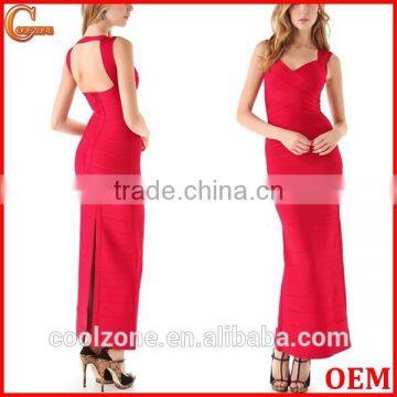 Ladies long evening party wear gown bandage design evening gown