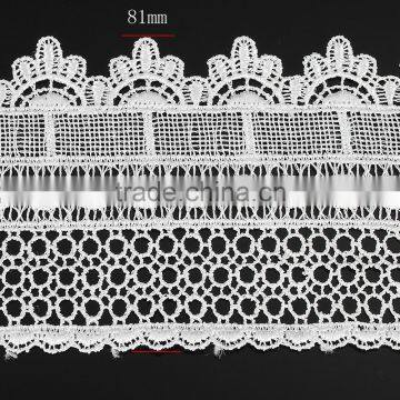 New Lace Trim, Polyester, white, 81mm