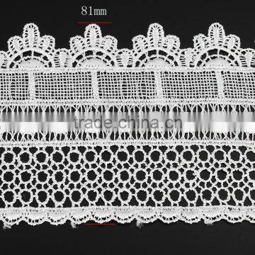 Lace Trim, Polyester, White, 81mm, Sold By Yard photo-2