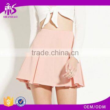 2016 guangzhou shandao summer wholesale new design fashion plain dyed pleated women latest skirt design pictures