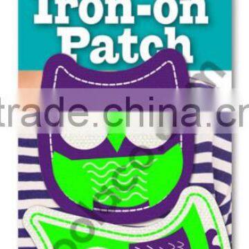 mini neon Iron on canvas patch printing iron on patch colorful patch