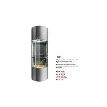 China Glass Sightseeing Elevator With Glass Panoramic Cabin