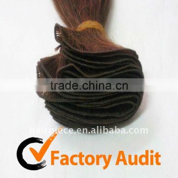 hot sale indian hand tied hair weaving/weft, hand sewing hair weft