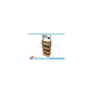 Milk Promotion Chipboard Wooden Display Stands / Rack Custom With Logo Printing