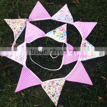 Wholesale banner fabric bunting kid's birthday party decoration supplies garland home decoration flags