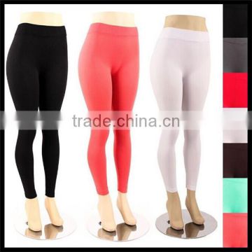 Plus Size Leggings Solid Color Plain Basic Seamless Full Length Stretch Pant New