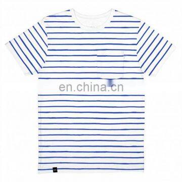 Fashion Design Bule Stripe Confortable Cotton t-shirt