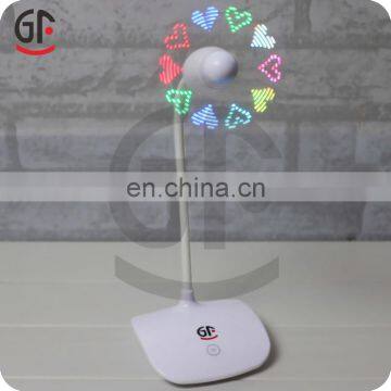 New Design Chargeable Mini Table Fan With Led Message photo-2