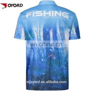 Dye sublimation printed dry fit fishing t shirt for men