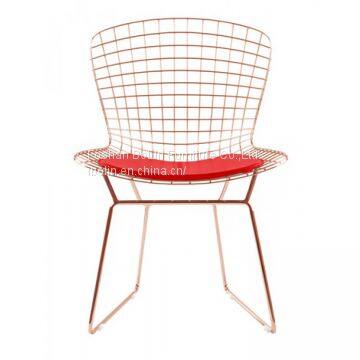 Bertoia Side Chair In Rose Gold Finish