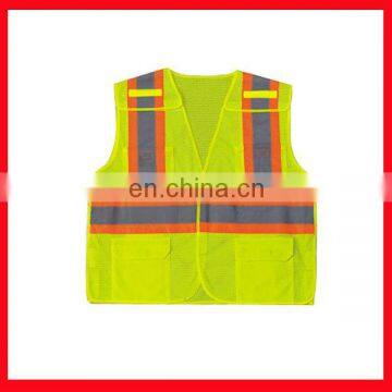 Hi vis reflective safety vest with pockets custom PPE safety products