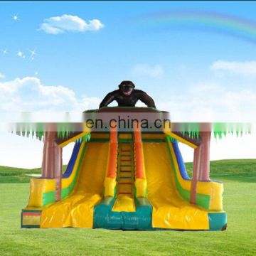 Double Lane Hot Sale Jungle Gorilla Inflatable Slide