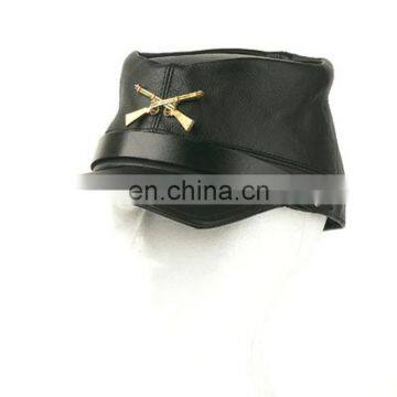 HMB-904A LEATHER CIVIL WAR RUSSIAN STYLE CAP MILITARY HATS BLACK