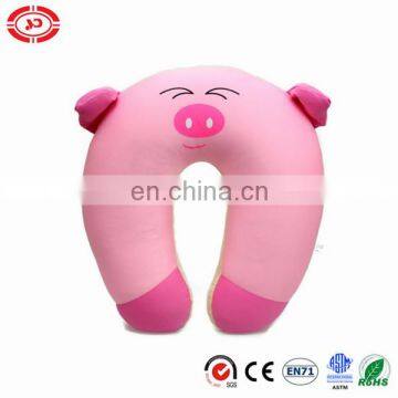 Pink cute pig soft stuffed Lycra cotton plush neck pillow