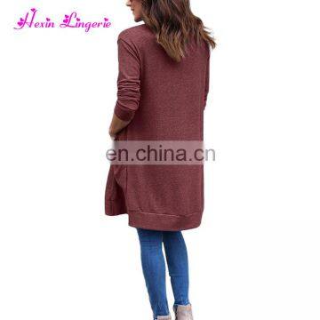 Knitting Sweaters Outerwear Pocket Long Women 2017 Latest Design Cardigan photo-6