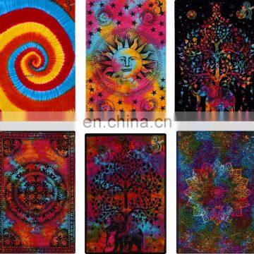 INDIAN TAPESTRY THROW SINGLE BEACH 100% COTTON INDIAN WALL HANGING TAPESTRY BED SHEET