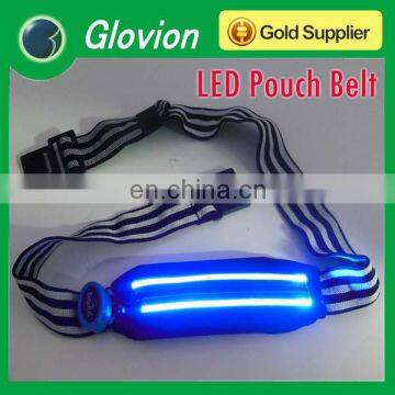 LED running pouch waistband LED safety pouch belt LED sport pouch waistband
