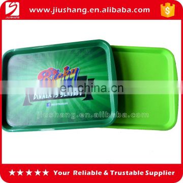 Large rectangle plastic printed logo bar serving tray for food