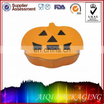 pumpkin shaped tin box