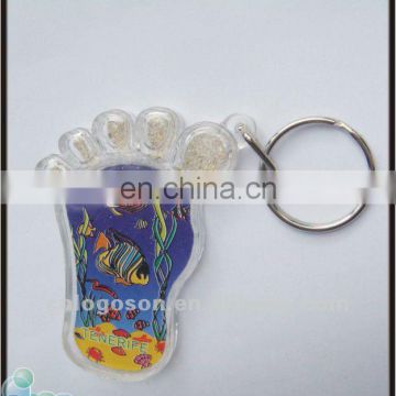 personalized foot shape photo plastic keyring