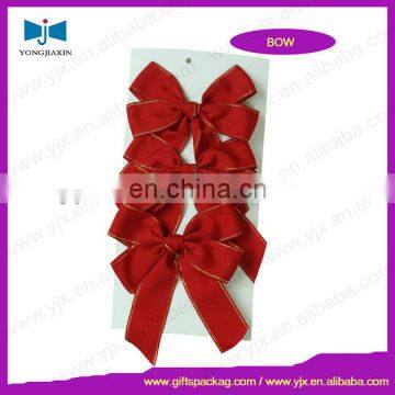 Red Velvet Handmade Pre-tied Ribbon Bow for Outdoor Christmas Tree Bow