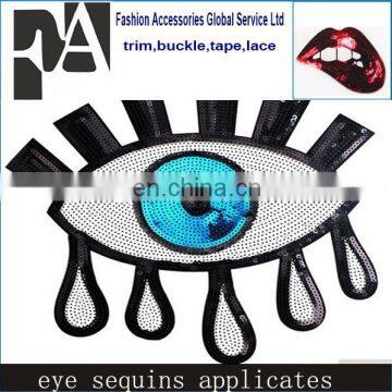 Sequins Patches Sewing Embroidery Patch EYE Motif Applique Sewing On Sequins
