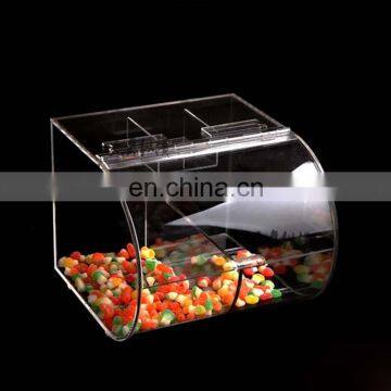 Customied Eco-friendly Acrylic Candy Bin Dispenser Display Box Container With Lid