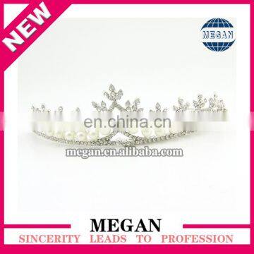 Factory Wholesale Pearl Crystal wedding bridal bulk princess Rhinestone tiaras