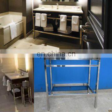 brushed Aluminum bathroom vanity base for hotel, inn, motel