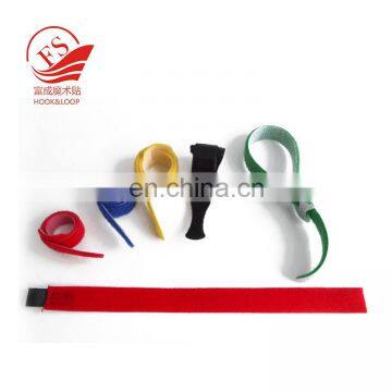 Nylon hook and loop cable managing strap cable tie  with printed logo