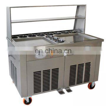 Stainless steel flat single pan fry ice cream machine/round pan fired ice cream roll machine/yogurt rolls fry ice cream machine