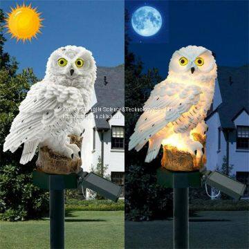 European Style Retro Resin Solar Simulation Owl Garden to Insert Small Night Light Garden Crafts Place photo-4