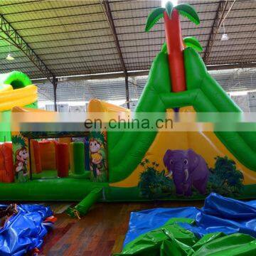 Kids Outdoor Air Blow up Assault Course With Zoo Theme photo-2