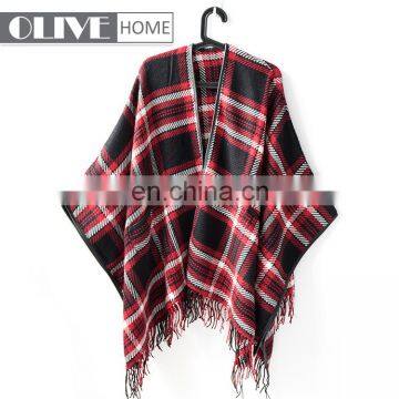 2019 Spring Latest Ladies Woven Plaid 100% Acrylic Blanket Lady Scarf Pashmina Shawl