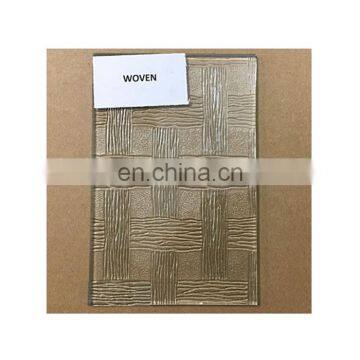 Decoration glass China factory 6mm woven pattern glass