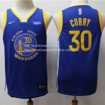 Golden State Warriors #30 Curry Kids Blue Jersey