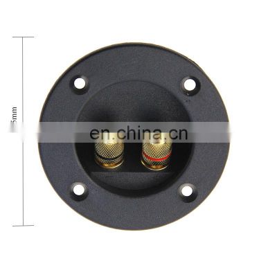 2 ways ABS zinc alloy plated gold round speaker box terminal cap