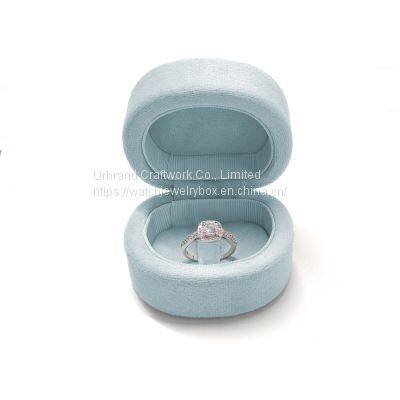 Velvet Ring Box Wholesale Jewelry Packaging Box Pink Customizable LOGO Velvet Jewelry Box photo-2