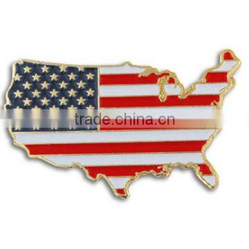 United States Outline American Flag Patriotic Lapel Pin