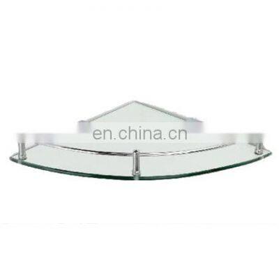 Bathroom decorative triangular glass wall shelf triangular Corner Mounted Glass Shelf