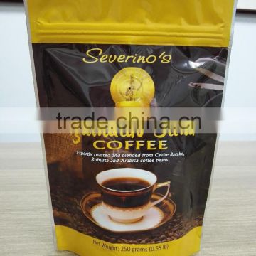 stand up zipper coffee bean/powder packaging bag