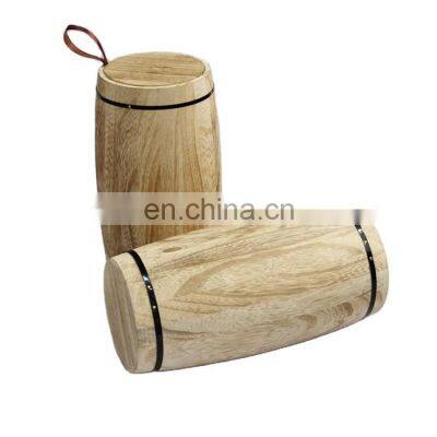 Multifunctional Household Handcraft Antique Storage Wooden Barrel,Natrual Wooden Decoration Barrel photo-2