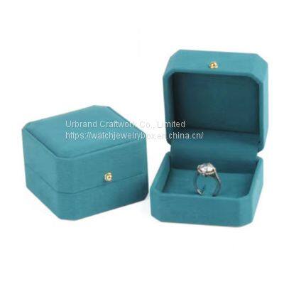 New octagonal super fiber jewelry packing box ring earring necklace bracelet box with custom logo.