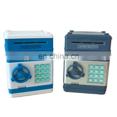 High Quality Plastic Blue, Money Box With Password Save Paper Money And Coin Mini Electric Atm Piggy Bank For Kids/